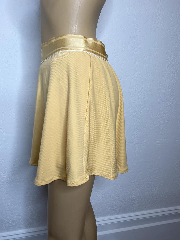 Falda/falda corta de tenis Nike Court 939318-251 para mujer talla XL amarilla nueva con etiquetas Foto 3 de 4
