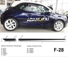 Seitenschutzleisten schwarz für Opel Adam Schrägheck 3 Türer ab Baujahr 10.2012- Seitenschutzleisten schwarz für Opel Adam Schrägheck 3 Türer ab Baujahr 10.2012-