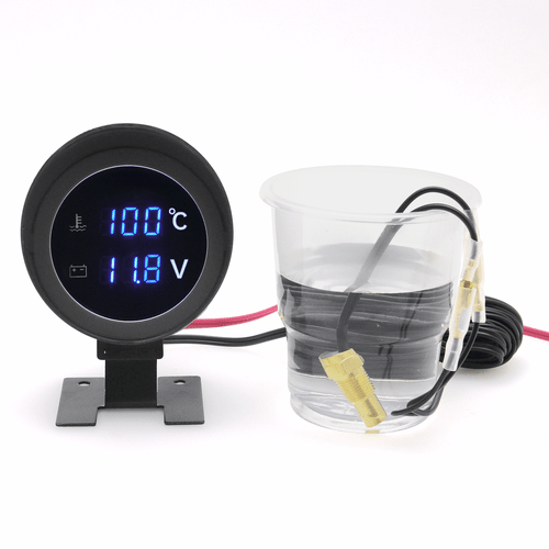 Car LCD Digital Display Blue LED Voltmeter Water Temp Gauge Meter With Sensor - Picture 5 of 17