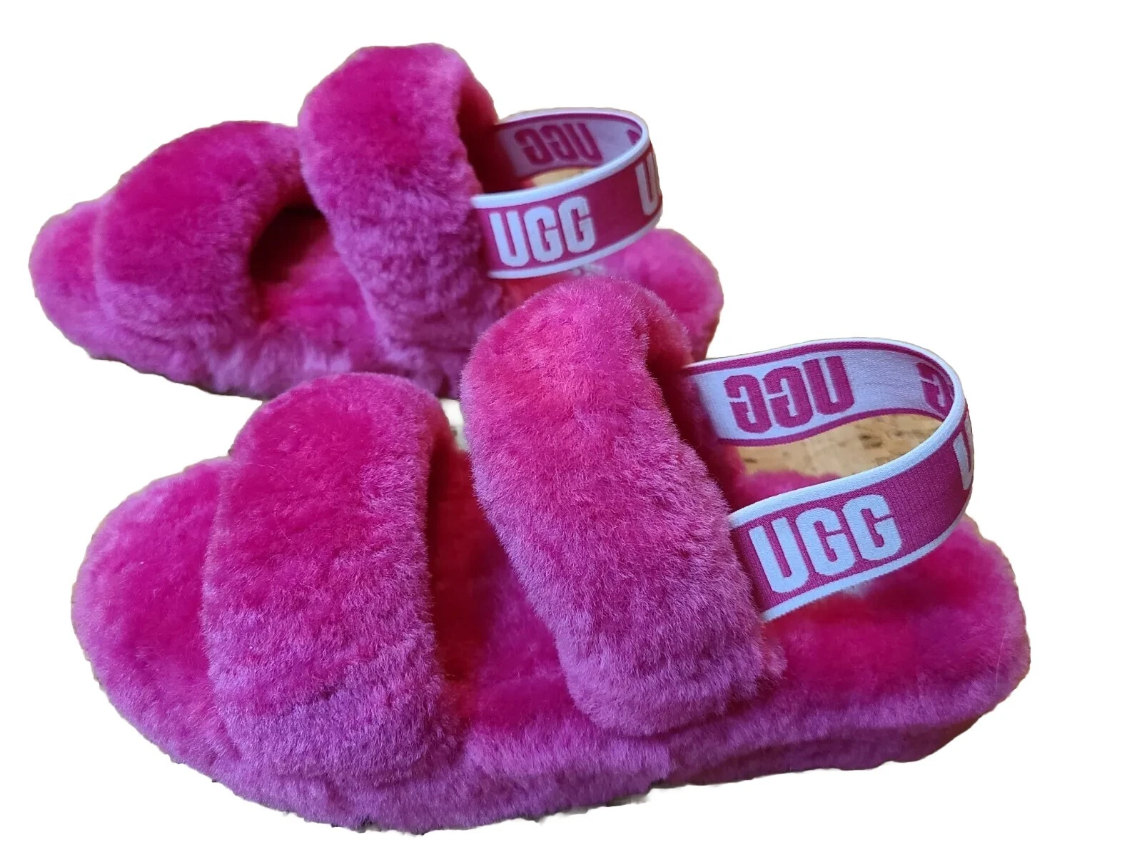 Nuovo! UGG TG 6 Pantofole Legalmente Bionde Barbie Rosa Scivoli Australia Pelle di Pecora