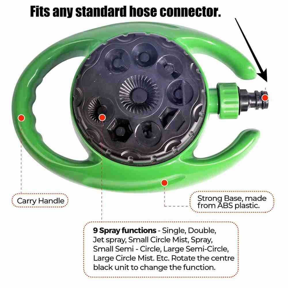 Functions 360 Rotating Hose Lawn Irrigation Watering Spray Garden