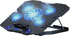 GAMING COOLING BASE 15.6 15 5 FANS LAPTOP NOTEBOOK COOLING PAD BLUE USB