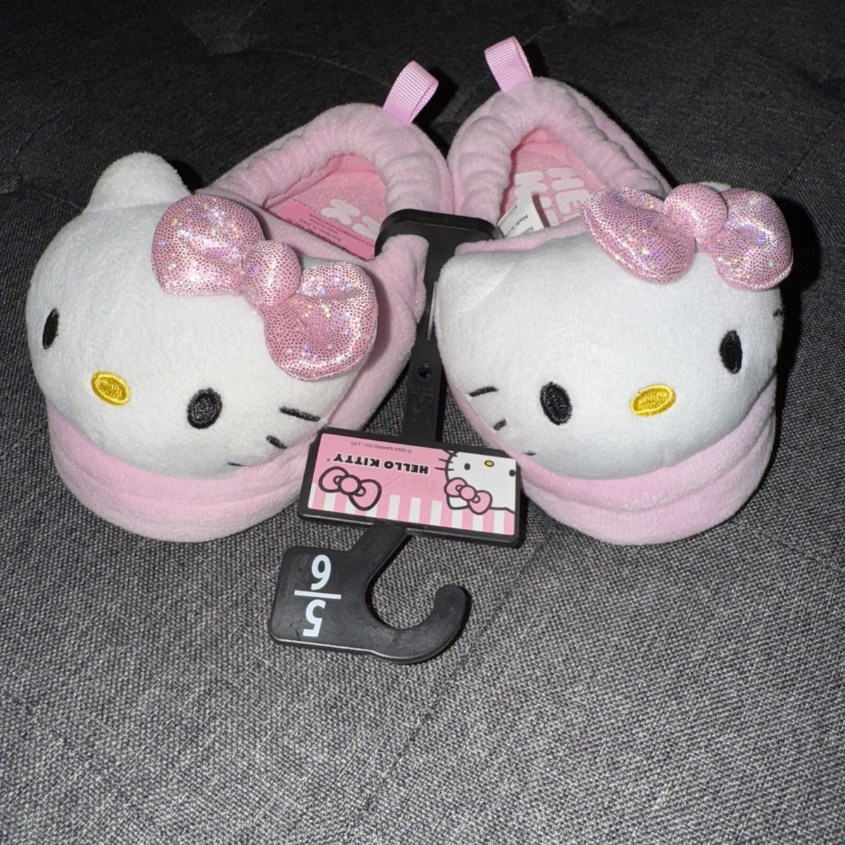 Hello Kitty by Sanrio Toddler Girls Cute Slippers Pink Size 5/6- NEW