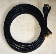 5 RCA Connectors Male to Male RGB Component Audio Video Cable 12 FT Used