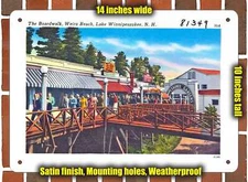 Metal Sign - New Hampshire Postcard - The Boardwalk, Weirs Beach, Lake Winnipes