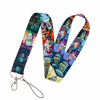 Futurama Series Fry Bender Leela Characters Multicolor ID Badge Holder Lanyard