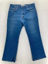 Levi's 517 Jeans Mens 38x30 Low Rise Bootcut Blue Denim Grunge Western Rodeo Y2K
