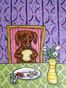 abstract dachshund painting