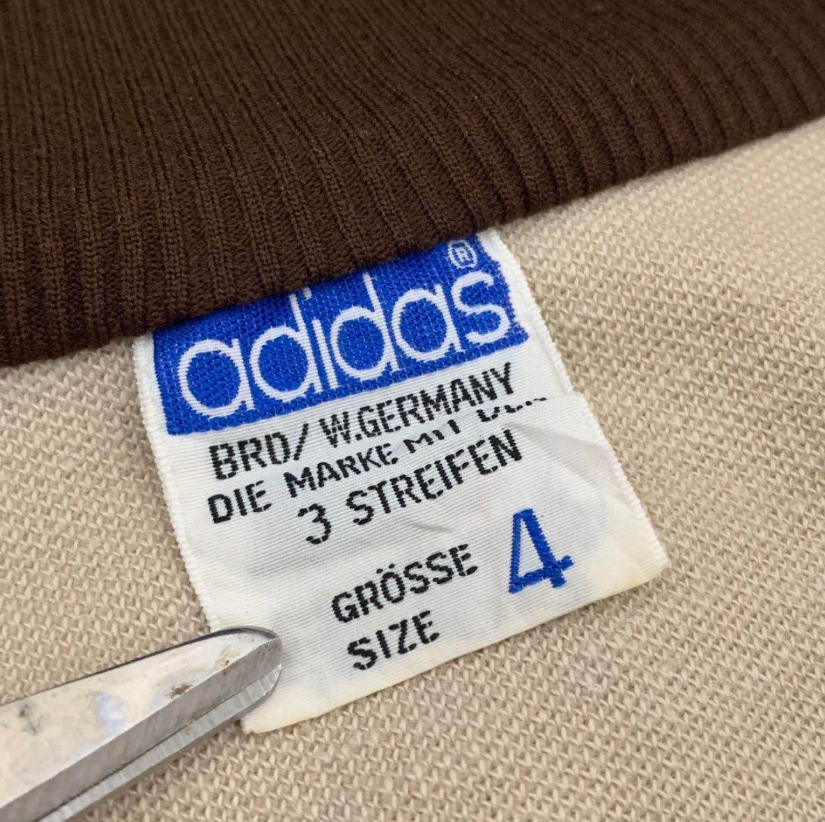 Adidas 70s Size 4 L Track Jacket West Germany Brown from Adidas 70s Size 4 L Track Jacket West Germany Brown from