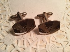 VINTAGE PAIR OF FLEUR DE LIS MENS GOLDTONE CUFFLINKS NICE DESIGN