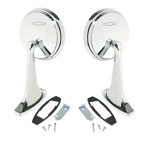 OUTER DOOR MIRROR SET WITH BOWTIE FOR 1965-1966 IMPALA BEL AIR BISCAYNE