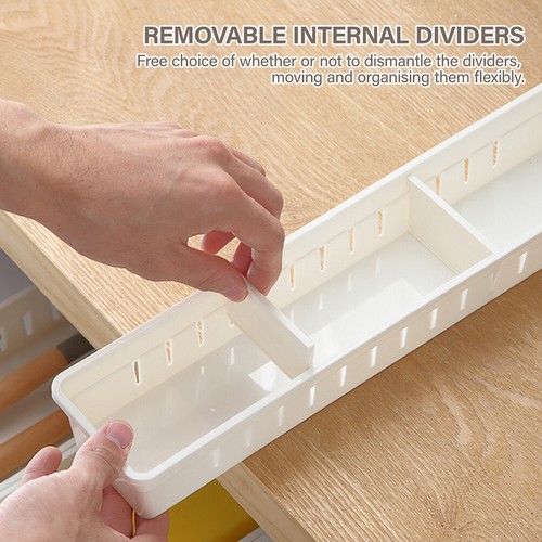 1-4X Desk Drawer Organizer Tray With Adjustable Divider Multidrawers For Makeups - Picture 11 of 11