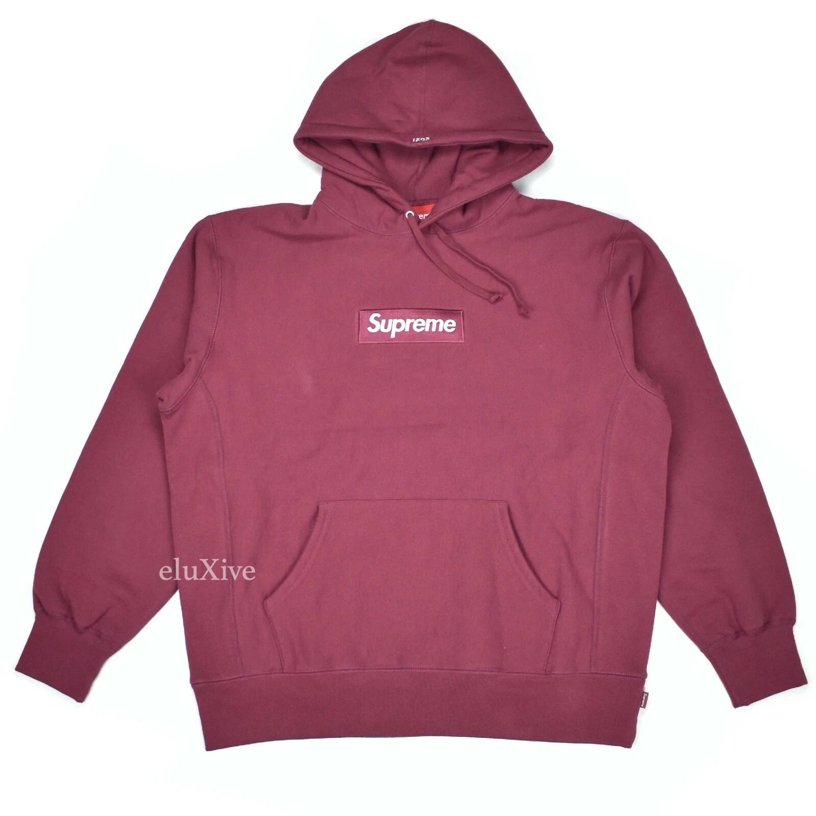Neuf avec étiquettes Supreme Plum Box logo pull à capuche coton polaire homme M FW21 DS AUTHENTIQUE