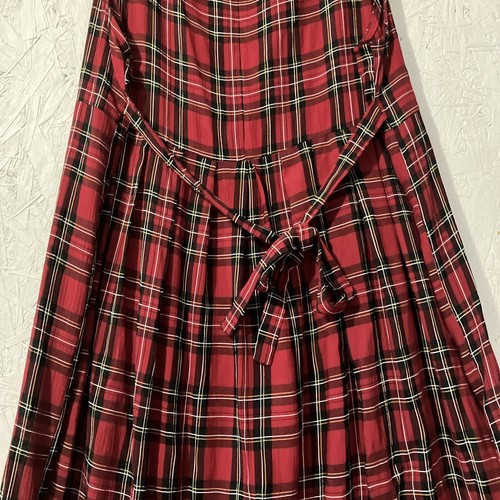 Vintage Unbranded Red Plaid Dress Sleeveless Size 14W - Picture 12 of 14