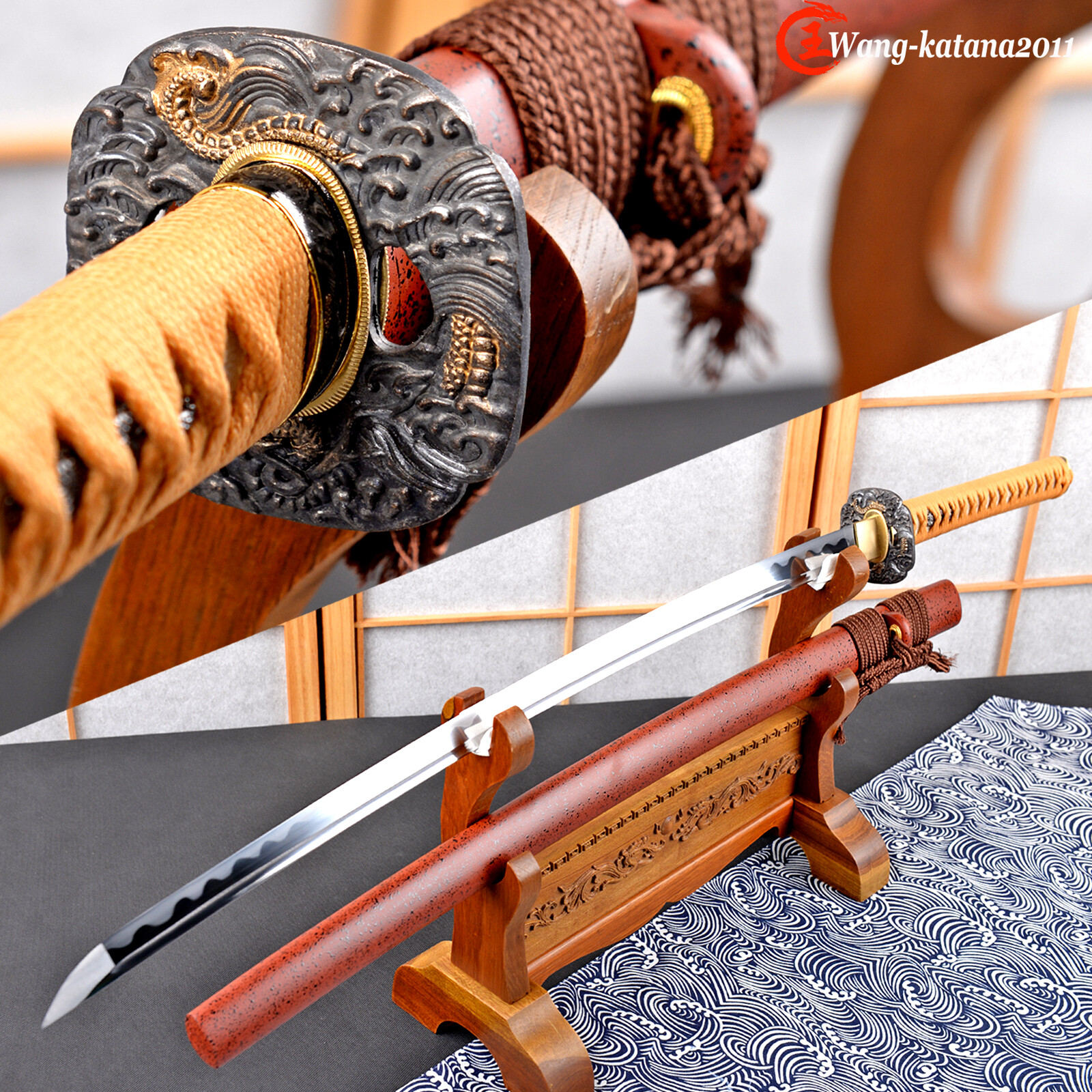 Razor-Sharp T10 Steel Katana - Full-Tang Samurai Sword Mirror Polish  