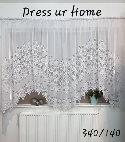 Jardiniere Jacquard Kitchen Net Curtain White Ready to Hang Ready Made - Picture 54 of 86
