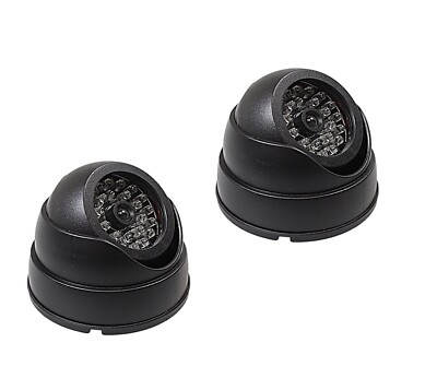 2X DUMMY CCTV Fake Dummy CCTV Überwachungskamera Außen Innen Rot Blinklicht
