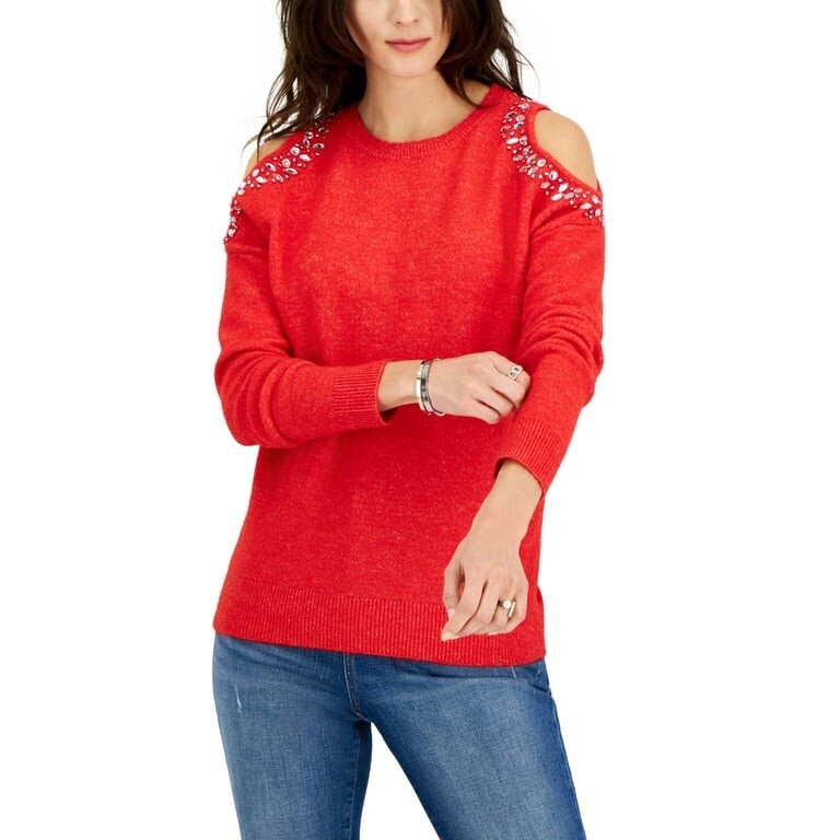 INC International Concepts Women's Studded Cold Shoulder Top Size XL