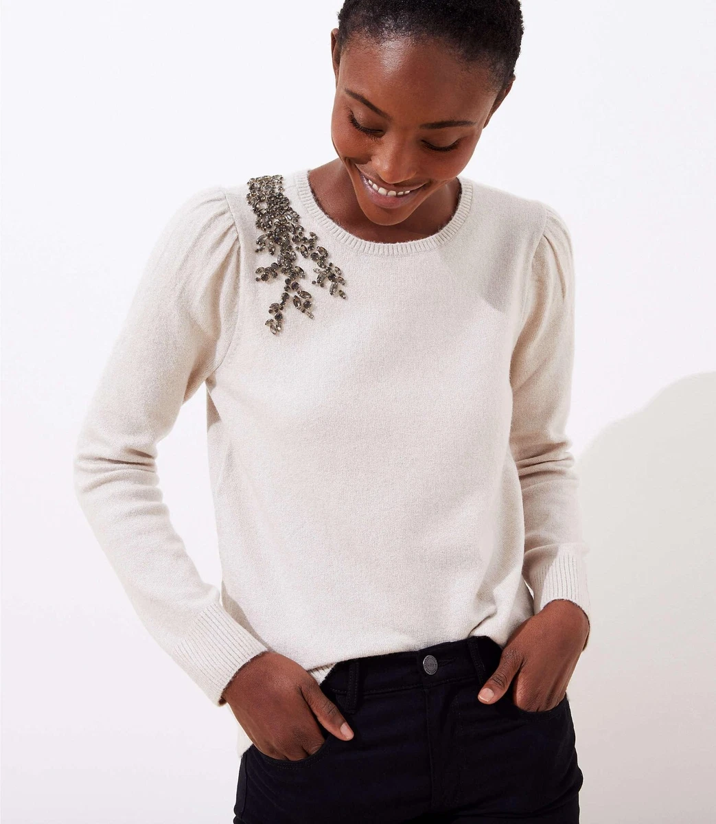 Jewel clearance embellished sweater