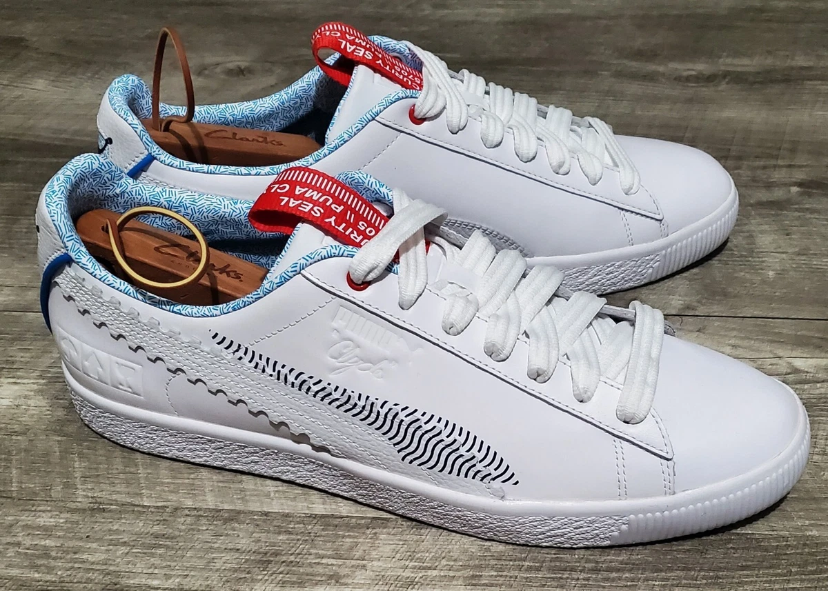 Men&#039;s White Blue Puma Clyde S&amp;S Mens Sneakers Size | eBay