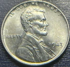 1943 Lincoln Steel Cent BU Brilliant Uncirculated Lot 12 of 25