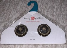 Lindsay Phillips One Size Interchangeable Snaps Sequin And Brown Beads