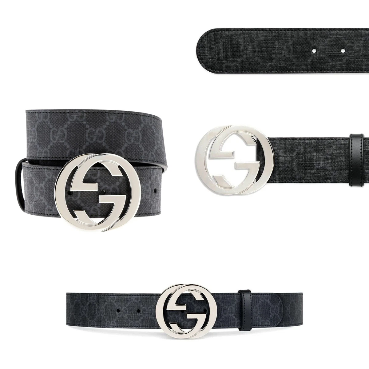 Gg supreme belt with g cheap buckle black