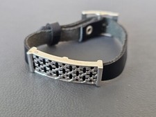 Handmade African Tuareg Bracelet Silver Leather Ethnic Jewelry Gypsy Hippy