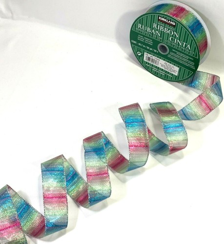 Kirkland Wire Edged RAINBOW Ribbon 5 Yards Color Holiday Decor Bows Gifts 1.5" - Picture 4 of 12