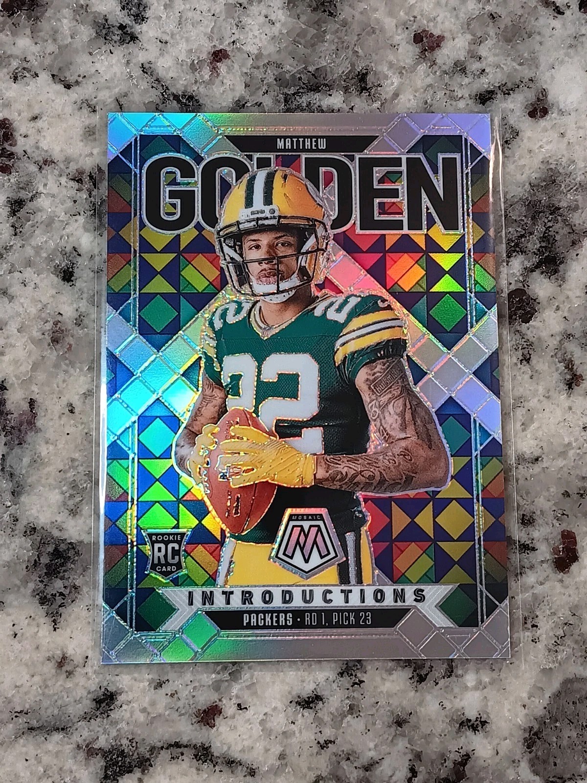 2025 Mosaic Matthew Golden Rookie Card RC Introductions Silver Prizm Packers