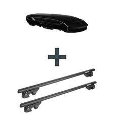 Dachbox Thule Motion 3 L Low + Dachträger Menabo für VW Golf VI Fliessheck 5K1