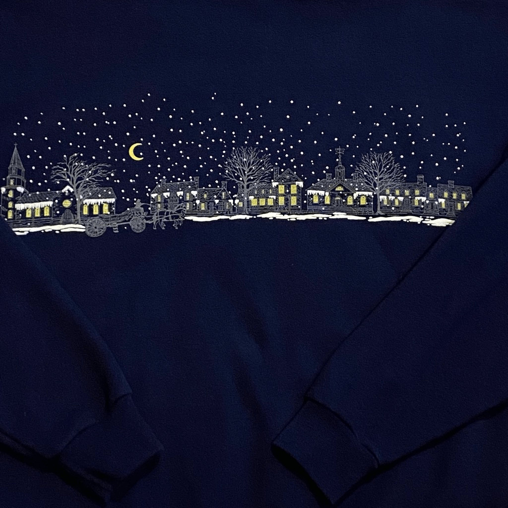 Vintage Colonial Williamsburg Navy Blue Christmas… - image 3