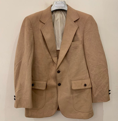 1970s vintage classic rockabilly disco camel beige suit jacket blazer 38R