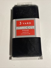 3 Yards Black Glitter Tulle 108  x 54  New