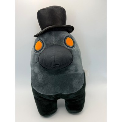 Toikido Among Us Plush Grey Crewmate with Black Top Hat and Crow Beak 10540