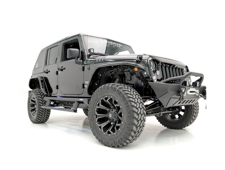 Aries Actiontrac Powered Running Boards Fit 2007-2018 Jeep Wrangler JK 4-Door Foto 2 de 4