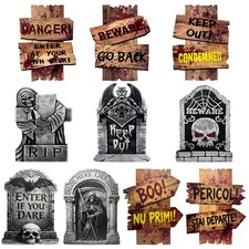 Halloween Decorations Outdoor, 10 Pack Realistic Corrugated Plastic Tombstone...