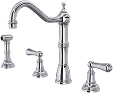 Rohl U.4776L-APC-2 Edwardian 2 Handle Kitchen Faucet - Polished Chrome