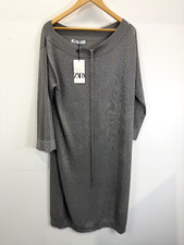 BNWT Zara Silver Sparkle Jumper Dress Size Medium