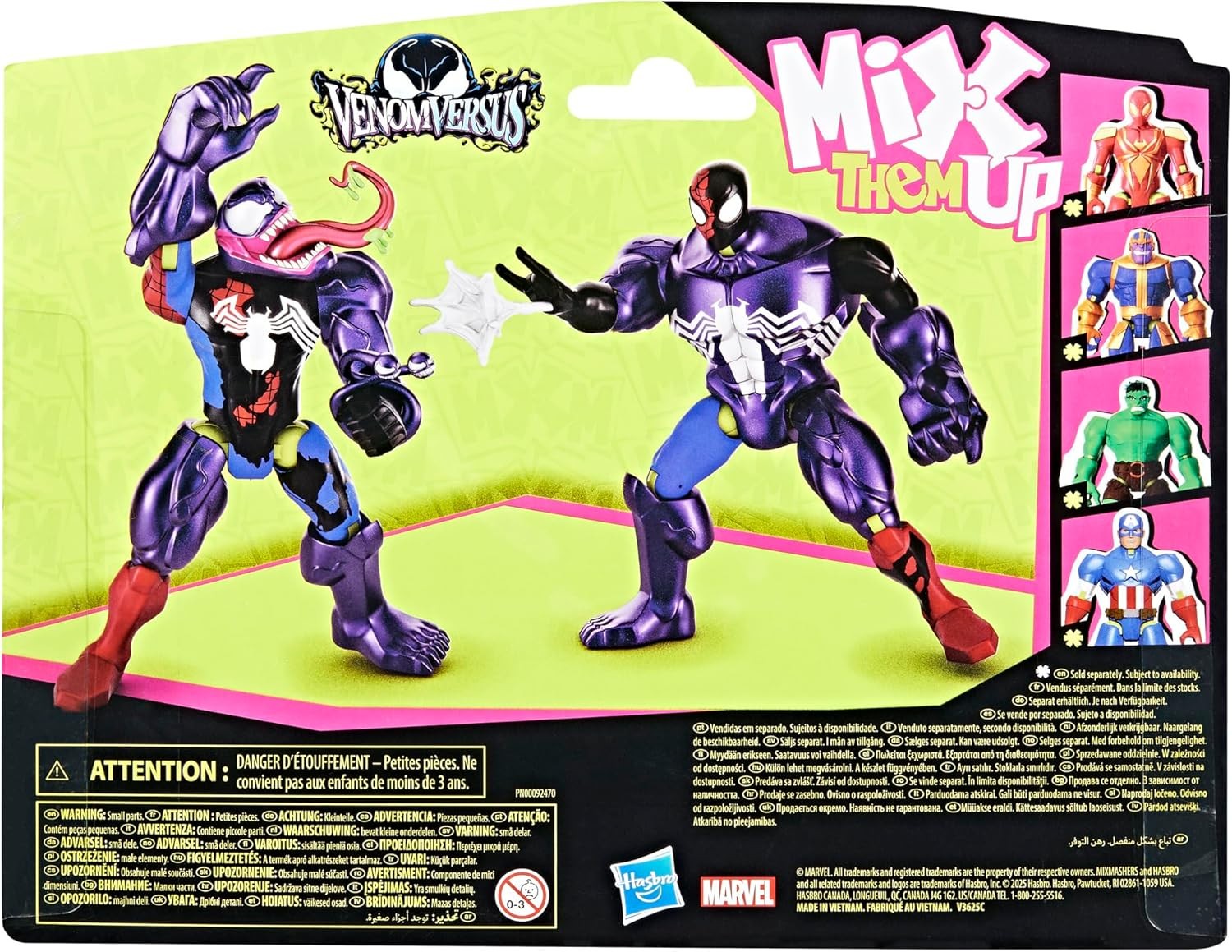 Marvel MixMashers Venom vs. Venomized Spider-Man 5" Figure & Accessories 2-Pack