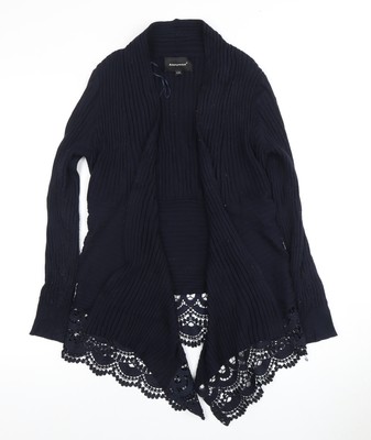 Anonymous Damen Strickjacke blau Strick vorne offen S/M