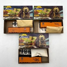 Lot of 3 Vintage Athearn Trains In Miniature 40ft Reefer Kit Orange HO Scale