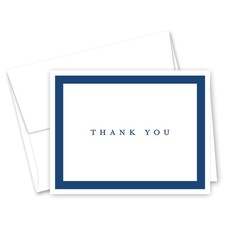 50 Minimalist Border Thank You Cards Navy