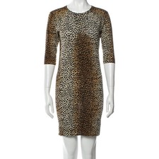 D&G-Dolce & Gabbana Virgin Wool  Cheetah Print Knit Sheath Dress-NWOT-Size 2