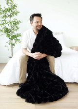  New Minky Couture Adult 50x60in Ultra Sorbet Black Blanket