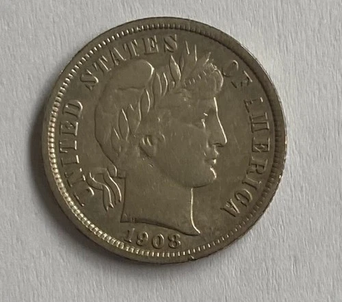 1908 Barber dime Xf++ nice coin