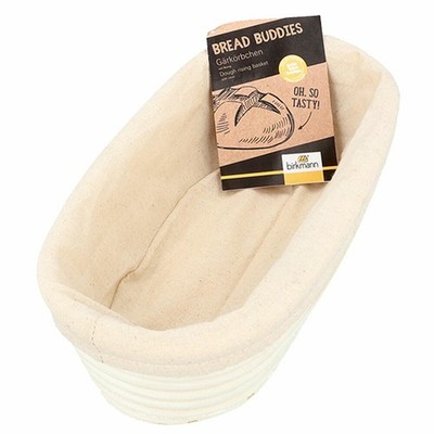 Birkmann Bread Buddies Gärkörbchen Länglich Gärkorb Peddigrohr Baumwolle 30x14cm