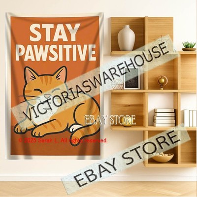 cat humor Wall Tapestry Pet Lover Home Decoration funny 39X59 in