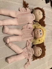 Cabbage Patch  Dolls Set of 3Soft Bodies and Yarn Hair to rebuild 1984 Vintage