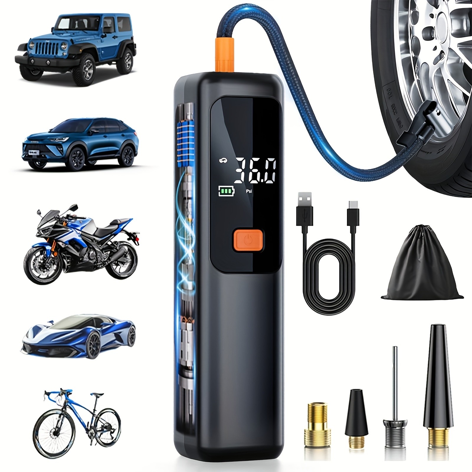 Portable Tire Inflator 60w Us